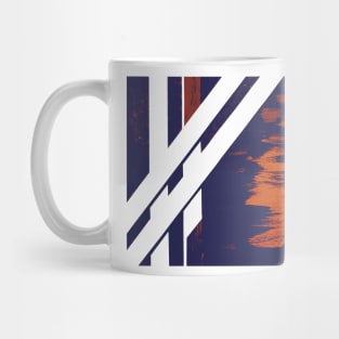 Bamboo grove in Burnt Orange and Midnight Blue Mug